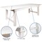 Flash Furniture 9'x40" White Table/2 Bench Set XA-FARM-6-WH-GG - alternate 3